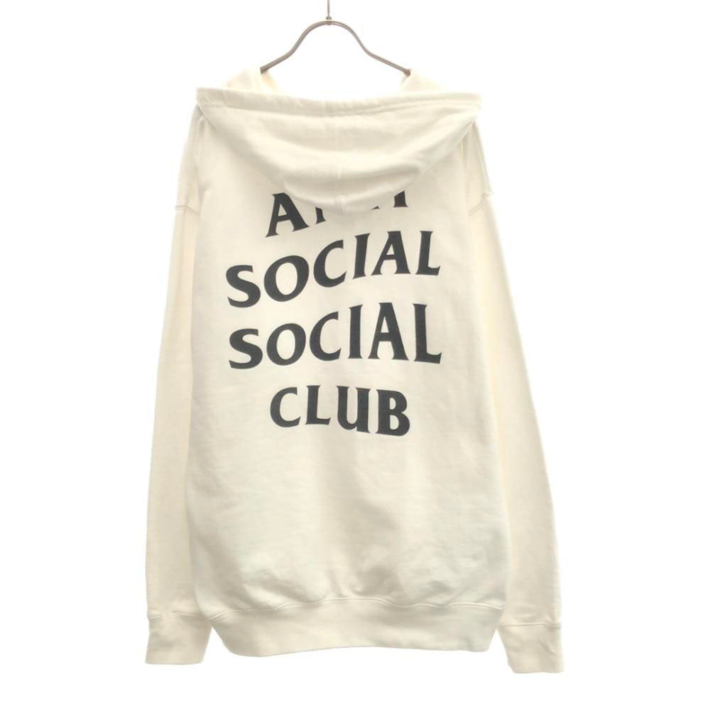ANTI SOCIAL SOCIAL CLUB アンチソーシャルソーシャルクラブ ロゴプリント 長袖 スウェットパーカー ホワイト トレーナー メンズ