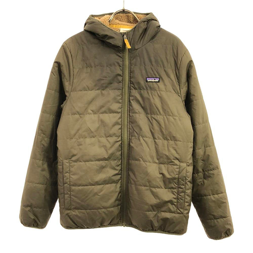 patagonia パタゴニア 68095 キルティングジャケット カーキグリーン系 裏ボア アウトドア キッズ