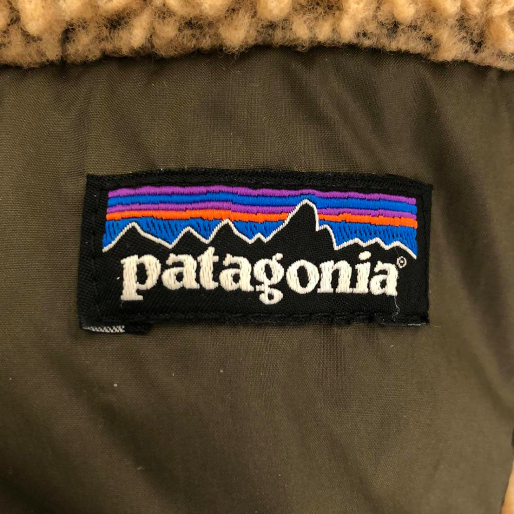 patagonia パタゴニア 68095 キルティングジャケット カーキグリーン系 裏ボア アウトドア キッズ