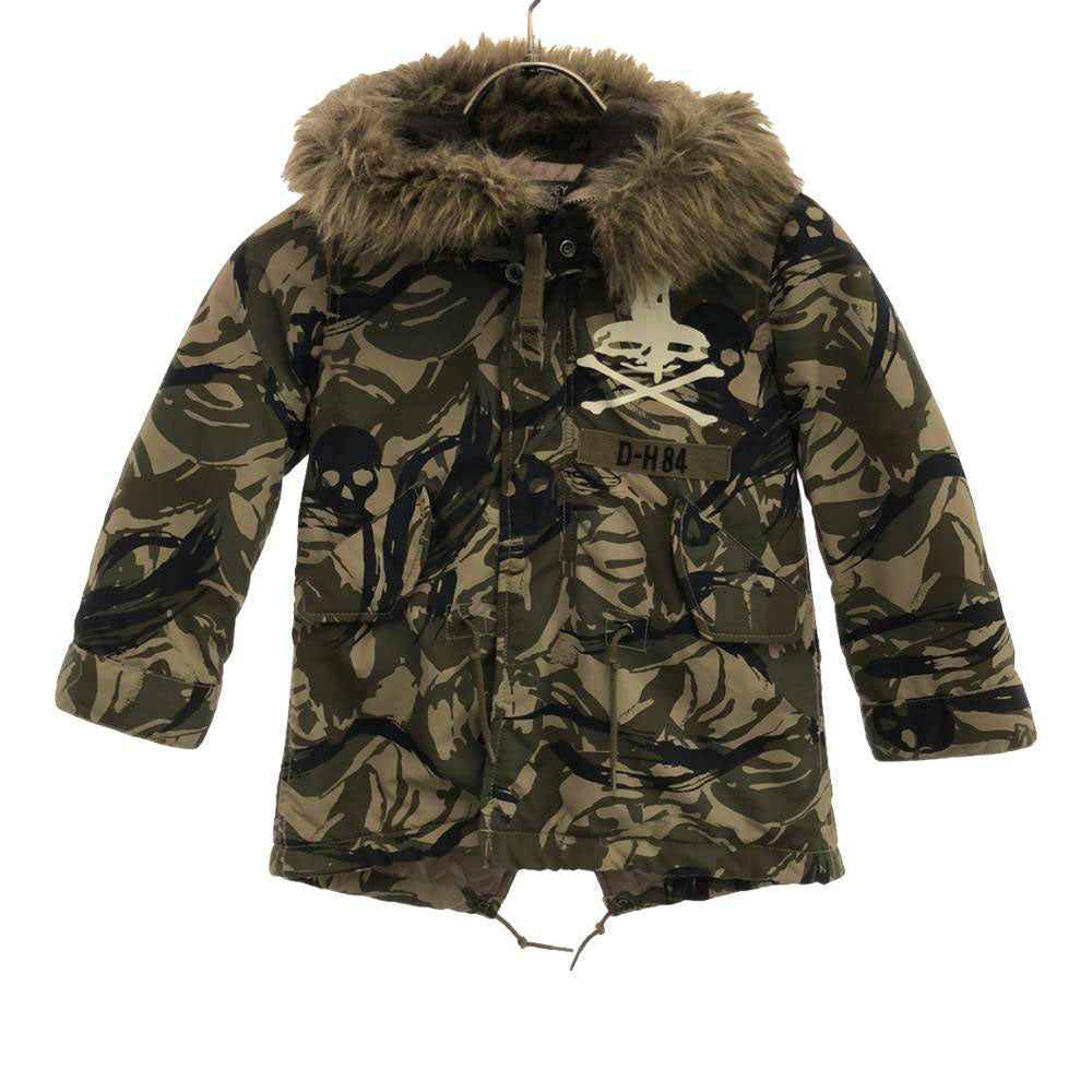 ジョーイヒステリック プリマロフト 迷彩柄 中綿ジャケット S グリーン系 裏地付き キッズ