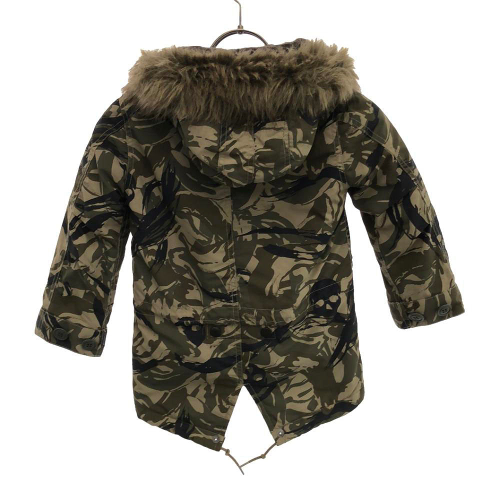 ジョーイヒステリック プリマロフト 迷彩柄 中綿ジャケット S グリーン系 裏地付き キッズ