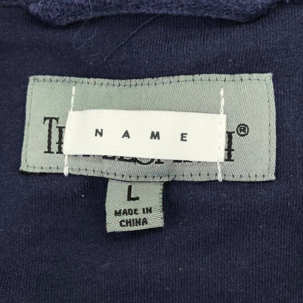 Name. ネーム プリント 長袖 スウェット ジップジャケット L ネイビー バックプリント メンズ