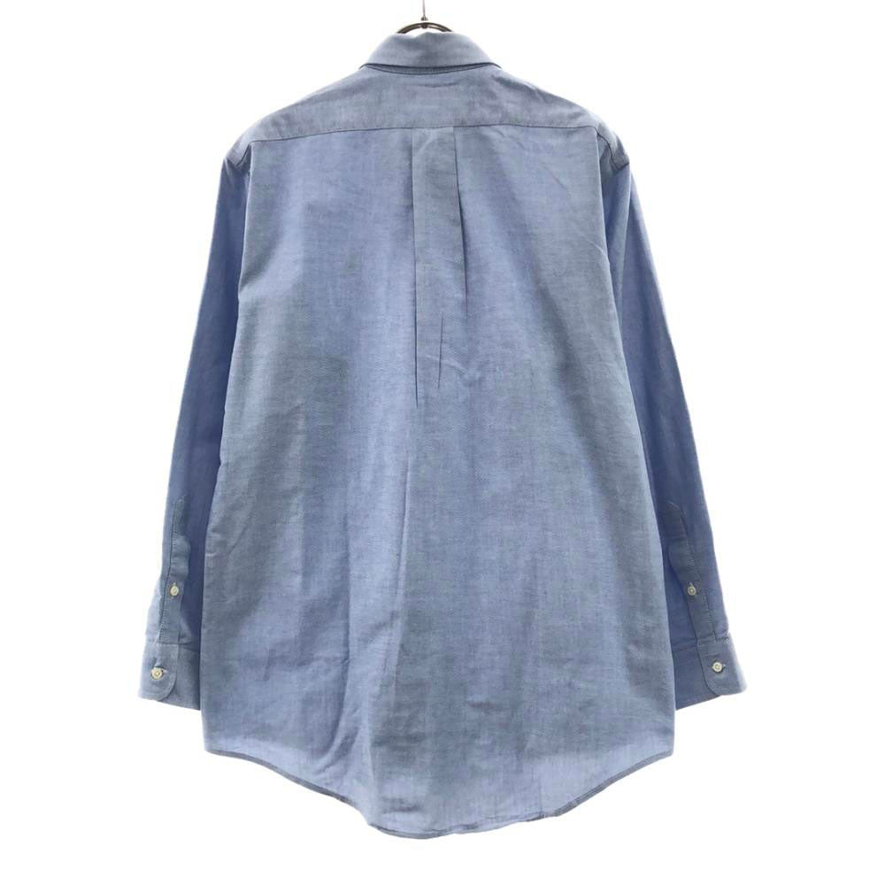 ポロバイラルフローレン 80s USA製 緑タグ ヴィンテージ ボーイズ ロゴ刺繍 長袖 オックスフォード ボタンダウンシャツ 20 ブルー Polo by Ralph Lauren メンズ