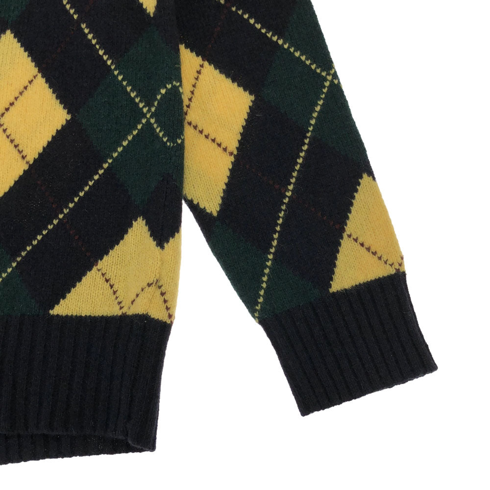 ポロバイラルフローレン 90s ウールブレンド オールド アーガイル柄 長袖 Vネック ニット M ネイビー系 Polo by Ralph Lauren セーター レディース