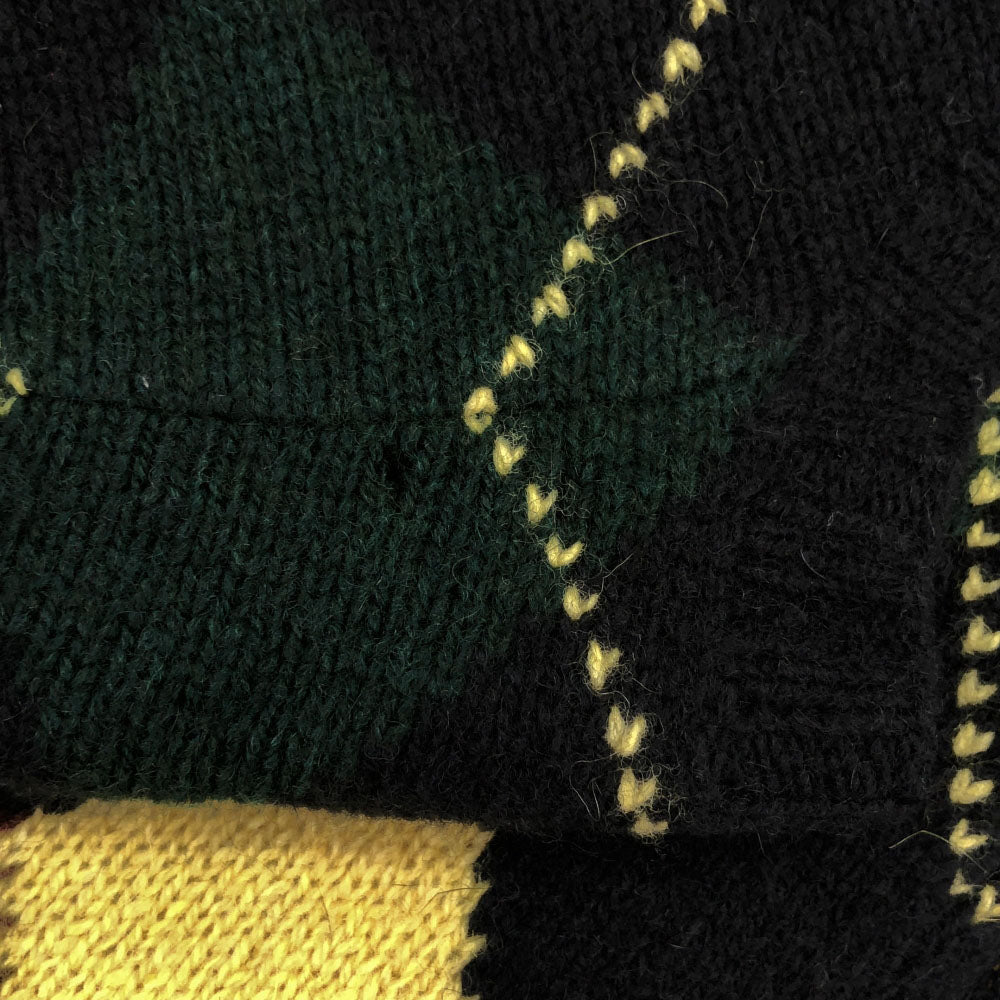 ポロバイラルフローレン 90s ウールブレンド オールド アーガイル柄 長袖 Vネック ニット M ネイビー系 Polo by Ralph Lauren セーター レディース