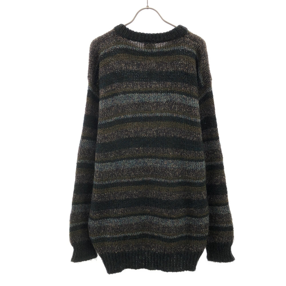 Bonner of Ireland ボナーオブアイルランド 80s 90s ウール オールド ボーダー 長袖 クルーネック ニット L グリーン系 セーター メンズ