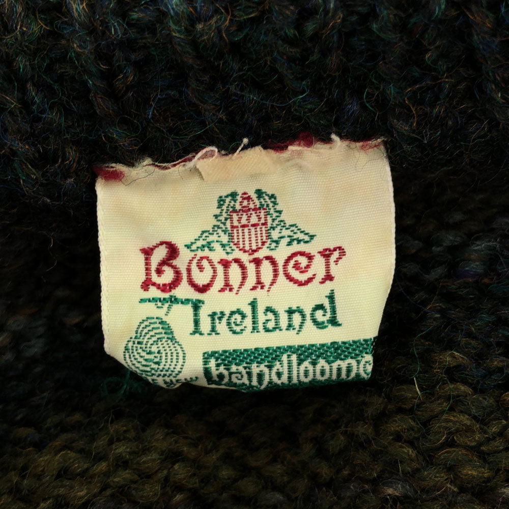 Bonner of Ireland ボナーオブアイルランド 80s 90s ウール オールド ボーダー 長袖 クルーネック ニット L グリーン系 セーター メンズ