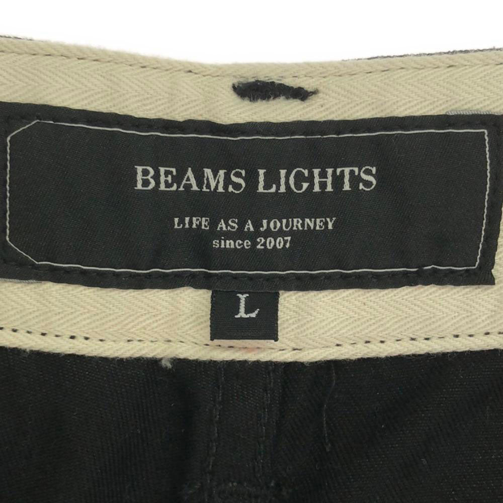 未使用 BEAMS LIGHTS ビームスライツ 日本製 コットンパンツ L ブラック タグ付き ボタンフライ メンズ