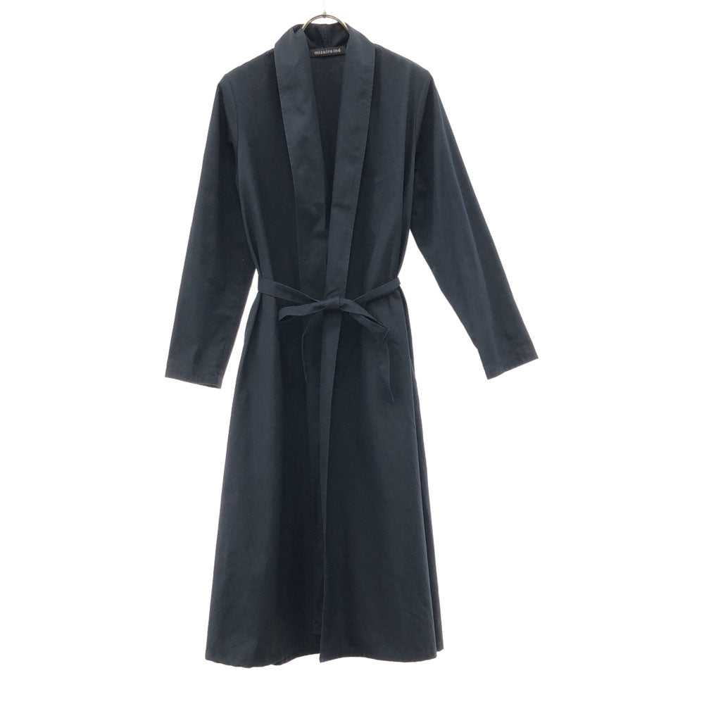 mizuiro ind ミズイロインド 日本製 長袖 ガウンコート ネイビー レディース