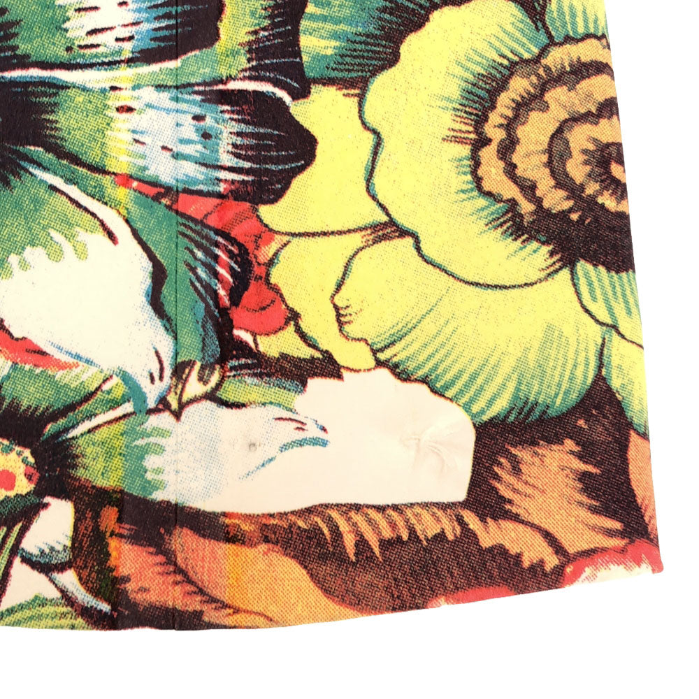 Desigual デシグアル ボタニカル ロゴ刺繍 スタンドカラー コート 36 ホワイト系 裏地付き ストレッチ入り レディース