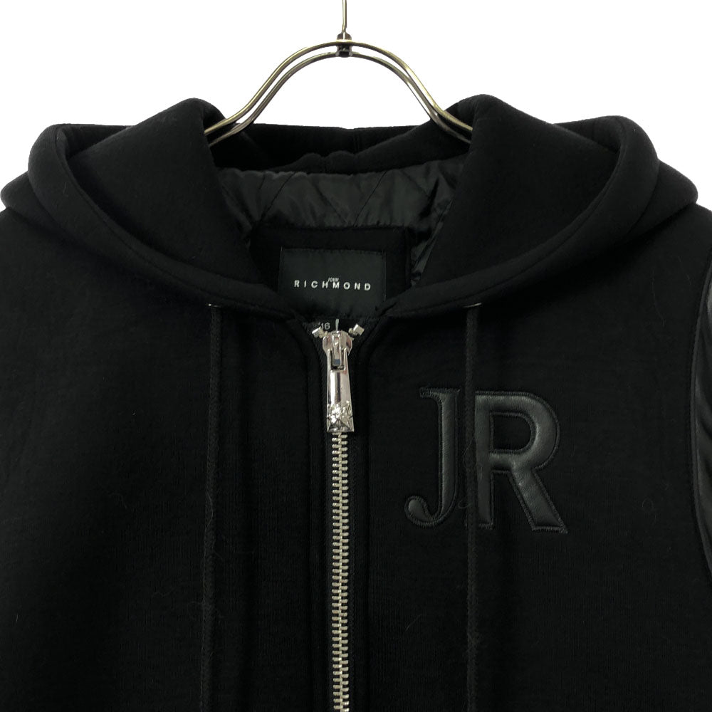 JOHN RICHMOND リッチモンド フード付き スタジャン 16 ブラック系 裏キルティング 中綿 メンズ