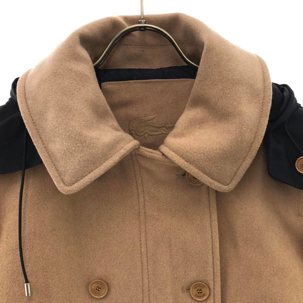 LACOSTE ラコステ ウールブレンド ロング ピーコート 38 ベージュ レディース