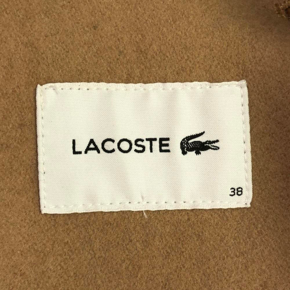 LACOSTE ラコステ ウールブレンド ロング ピーコート 38 ベージュ レディース