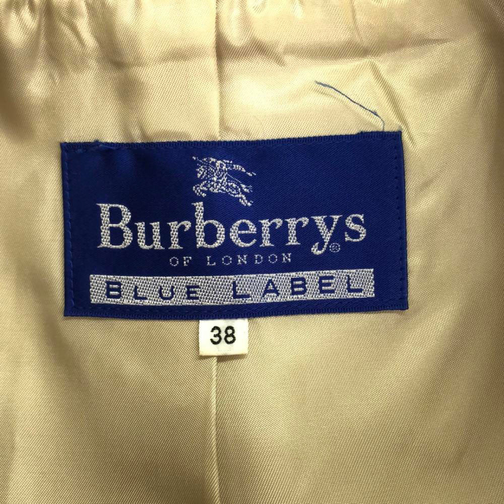 Burberrys Blue label バーバリーズブルーレーベル 90s ウールブレンド オールド ステンカラーコート 38 ベージュ レディース
