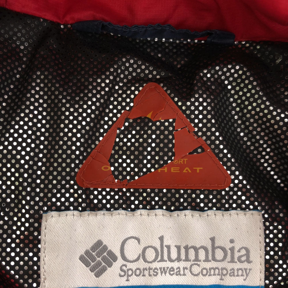 コロンビア RN69724 ロゴ刺繍 長袖 ダウンジャケット M ネイビー Columbia アウトドア レディース