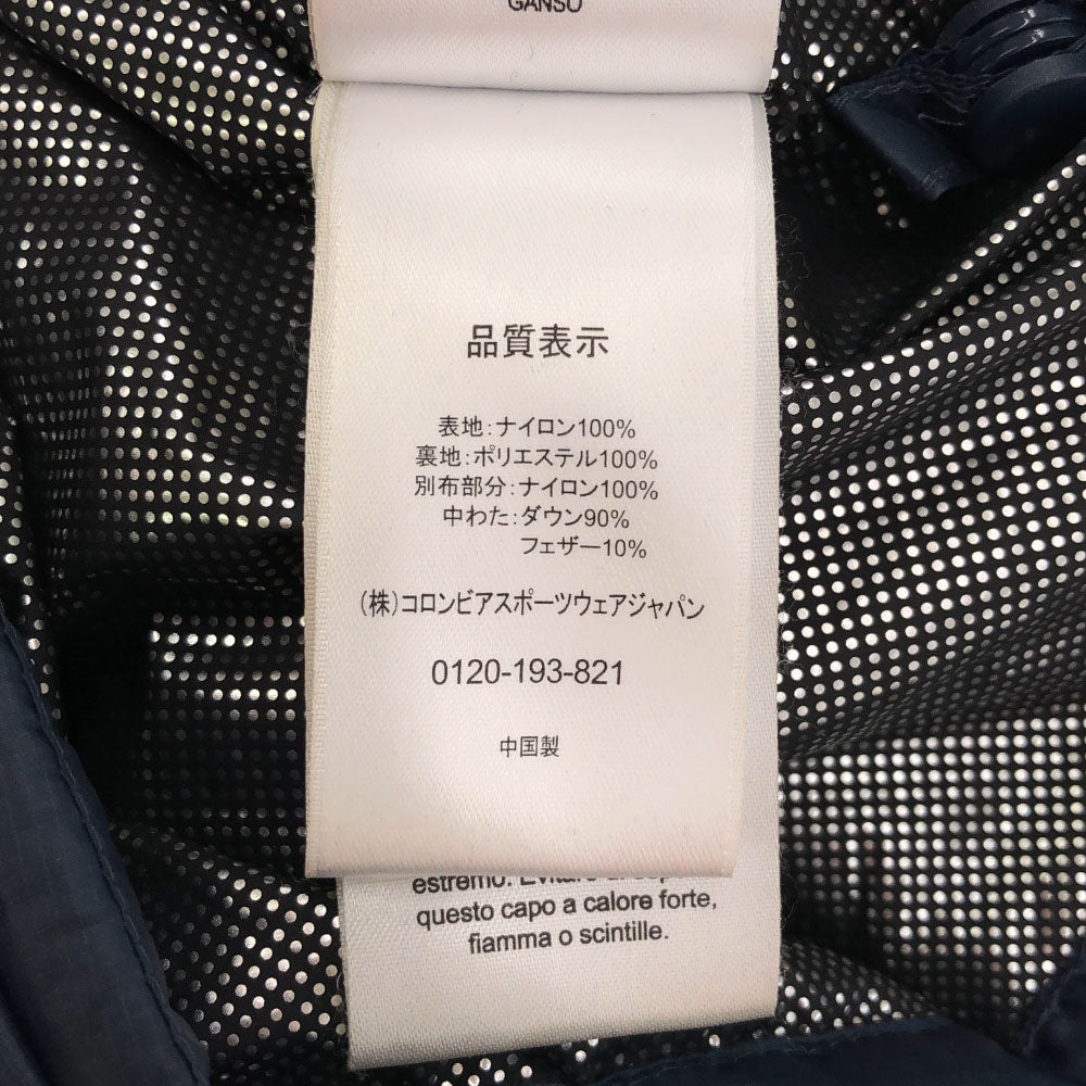 コロンビア RN69724 ロゴ刺繍 長袖 ダウンジャケット M ネイビー Columbia アウトドア レディース