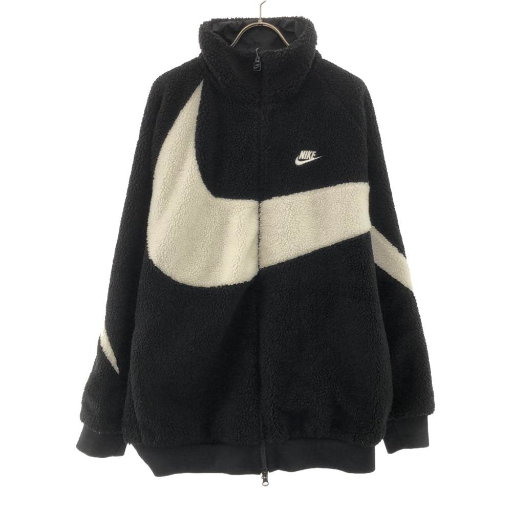 NIKE ナイキ ビッグスウッシュ リバーシブル ボアジャケット L ブラック ブルゾン メンズ