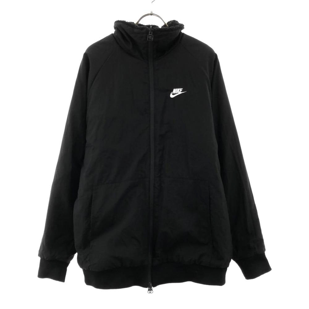 NIKE ナイキ ビッグスウッシュ リバーシブル ボアジャケット L ブラック ブルゾン メンズ