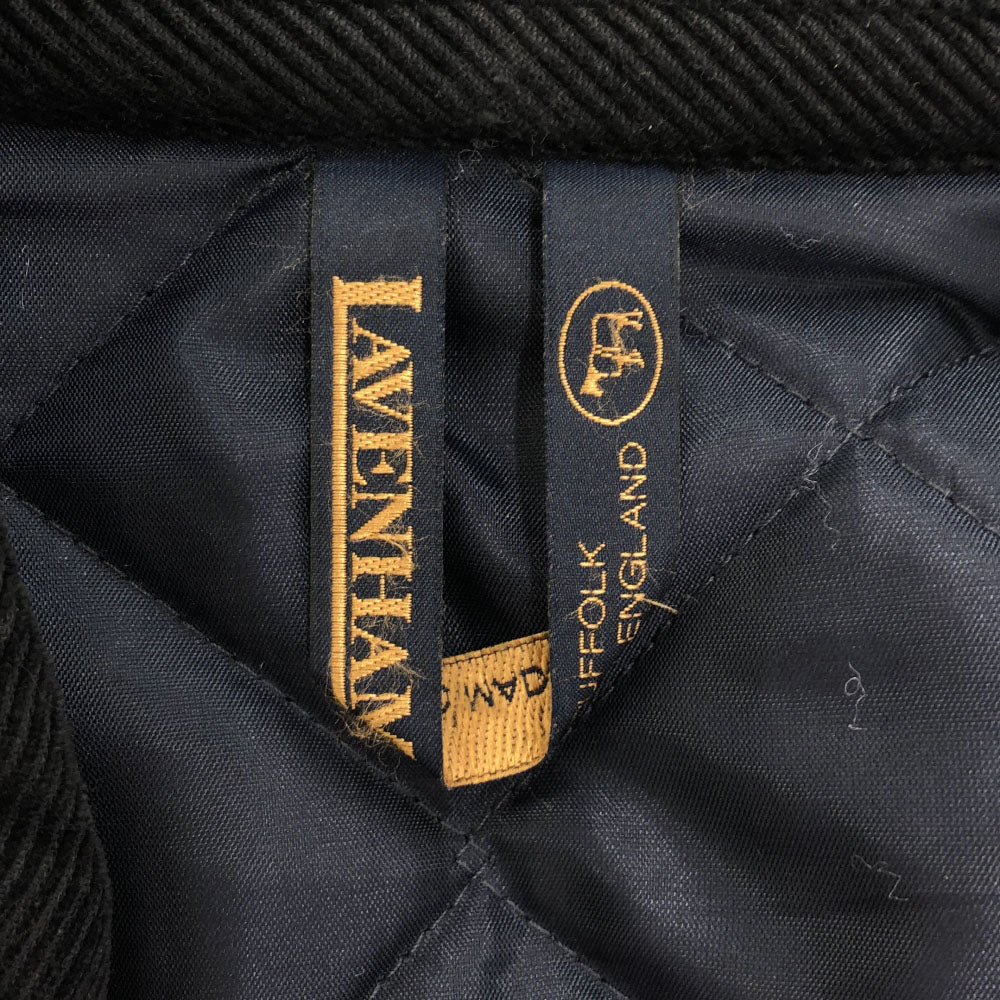 LAVENHAM ラベンハム チェック柄 フード付き キルティングジャケット 36 グリーン×ネイビー メンズ