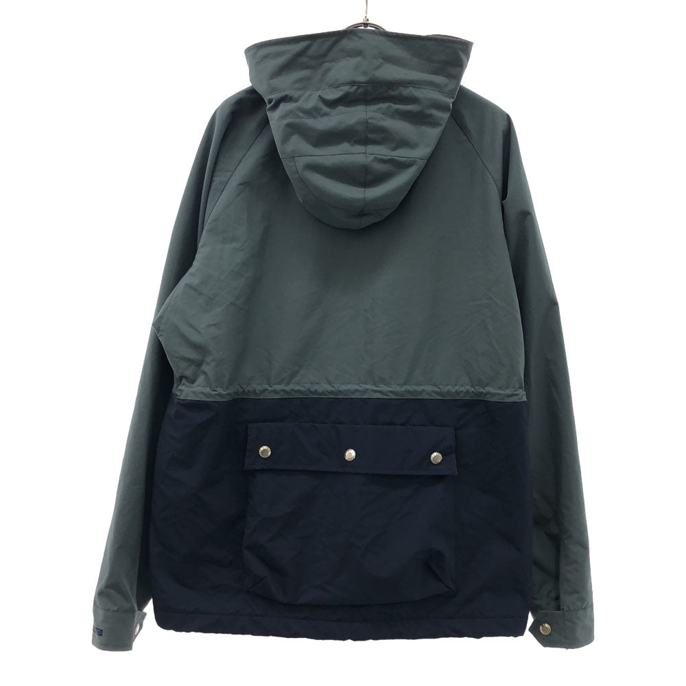 DELICIOUS デリシャス 日本製 ロゴ刺繍 トレース マウンテンパーカー 5 グリーン×ネイビー 裏フリース バックポケット メンズ