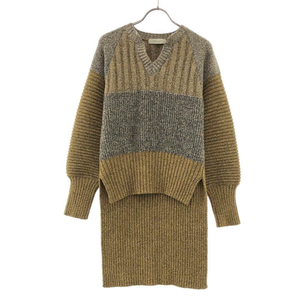 PUBLIC TOKYO パブリック トウキョウ 日本製 長袖 ラメ ニット FREE マスタード×グレーラメ セーター レディース