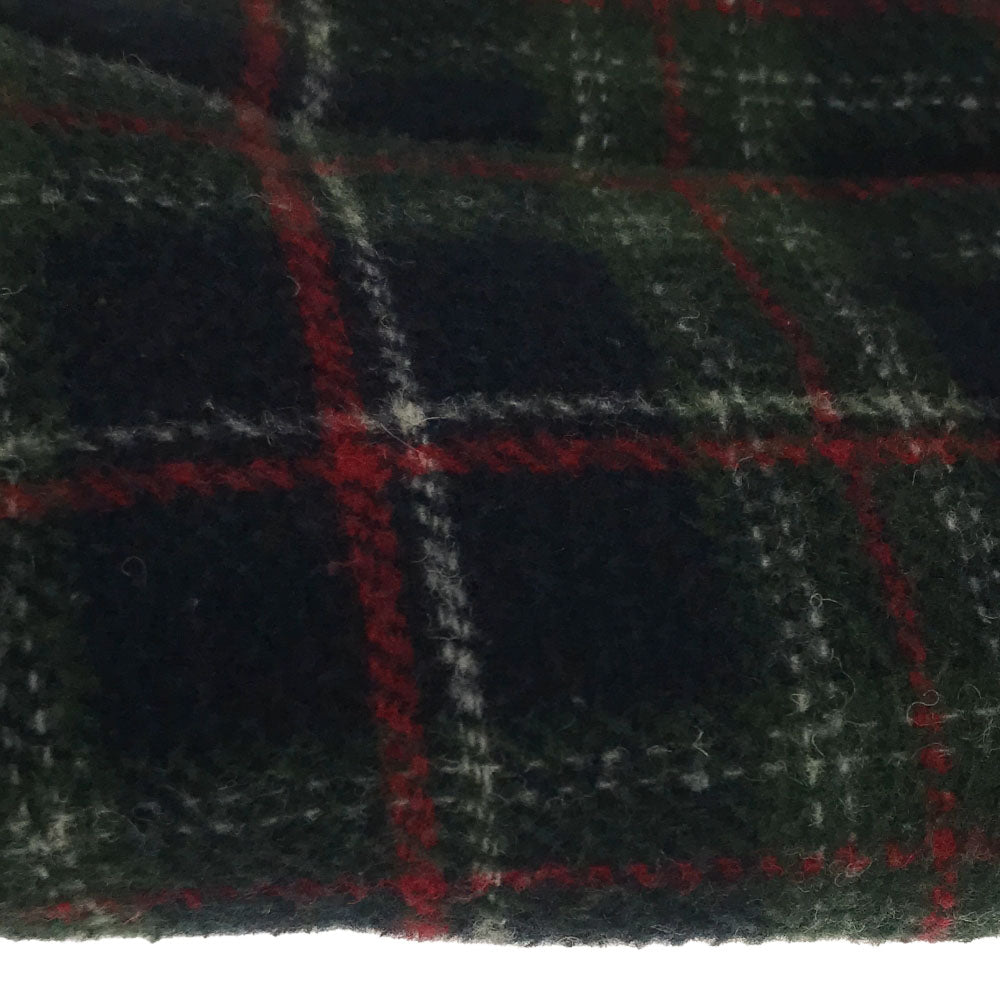 FRED PERRY フレッドペリー ウールブレンド チェック柄 ピーコート M ネイビー×グリーン レディース