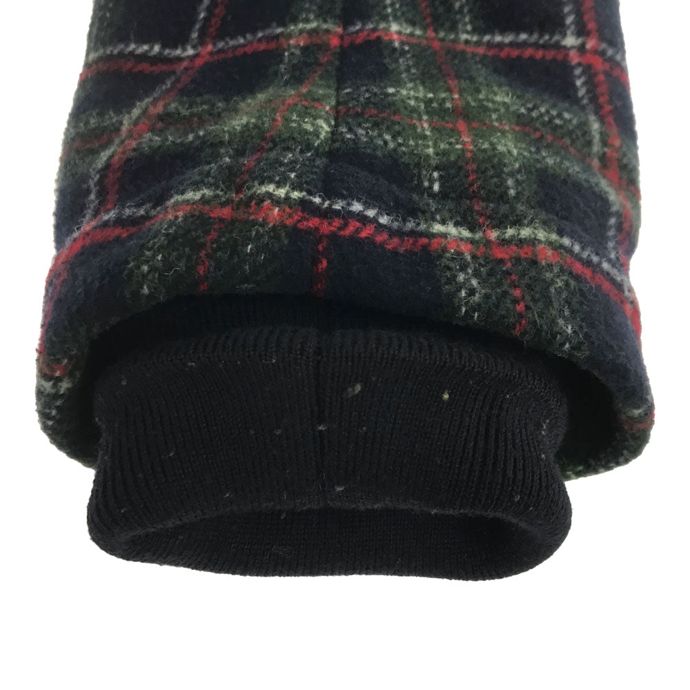 FRED PERRY フレッドペリー ウールブレンド チェック柄 ピーコート M ネイビー×グリーン レディース