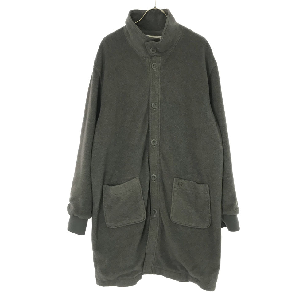 mila schon ミラショーン 90s 日本製 オールド ロゴ刺繍 スタンドカラー フリース コート L グレー メンズ