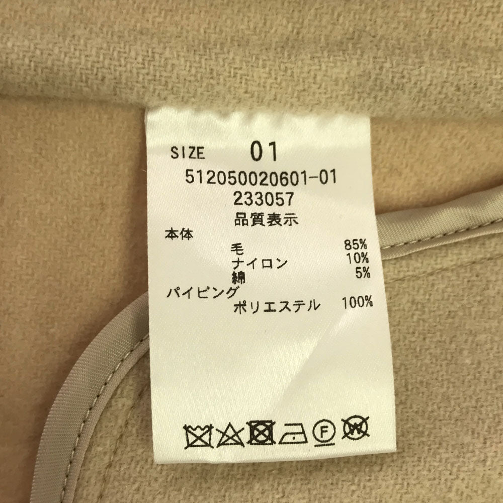 ELENDEEK エレンディーク ウールブレンド フーディ ロングコート 1 オフホワイト ウエストベルト レディース