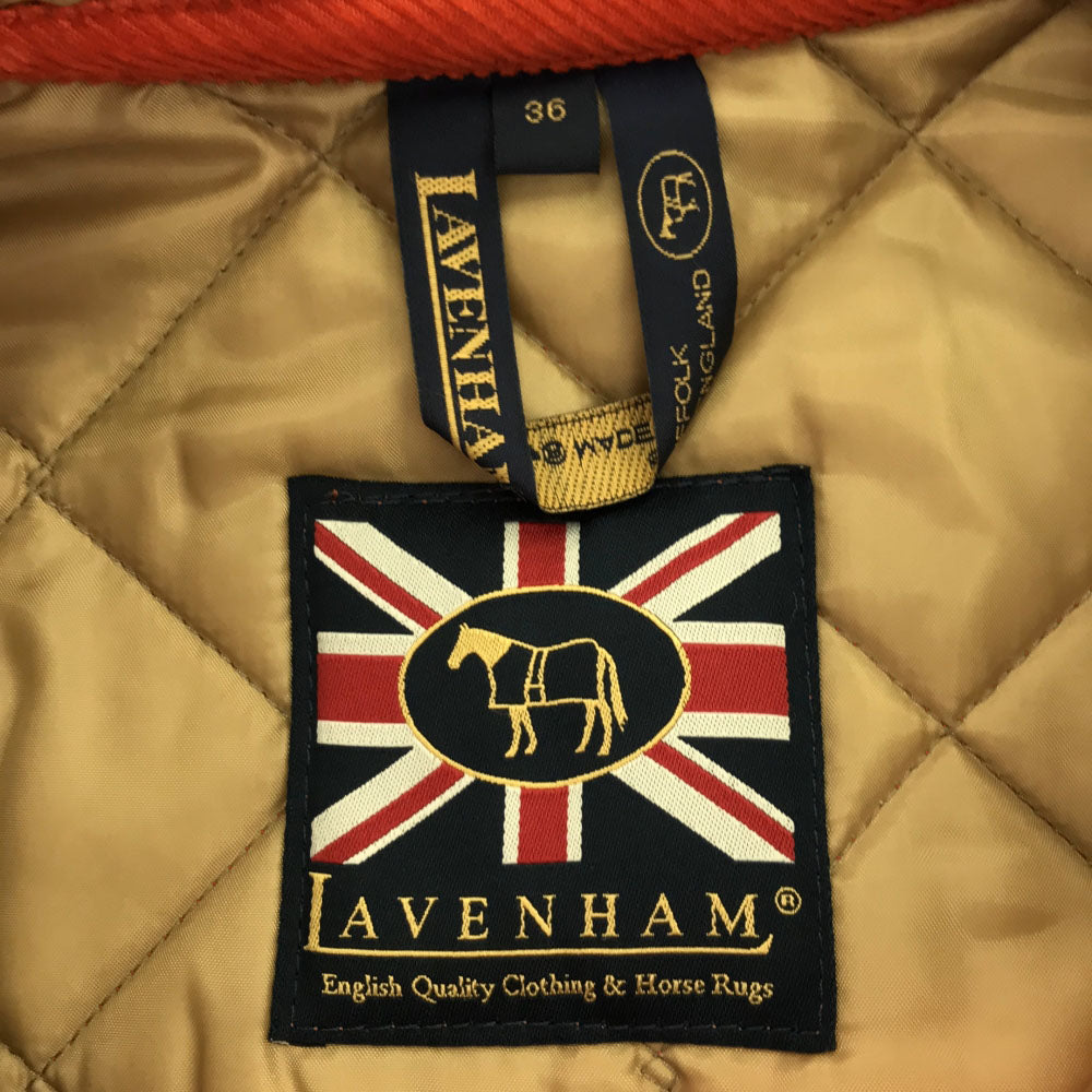 ラベンハム フーディー キルティングジャケット 36 オレンジ LAVENHAM メンズ