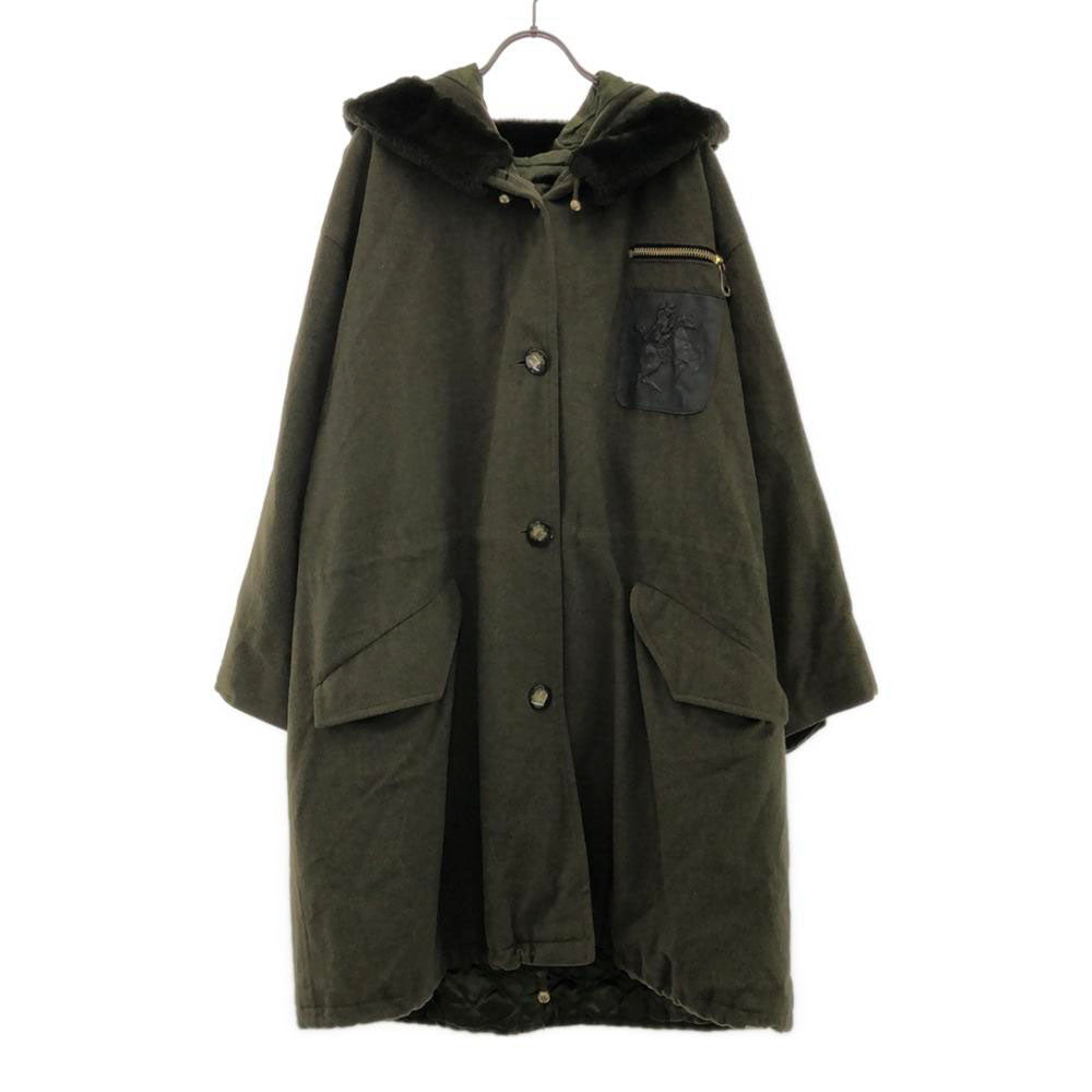 Bruno Magli ブルーノマリ イタリア製 ワッペン ウールジャケット M カーキ系 レディース