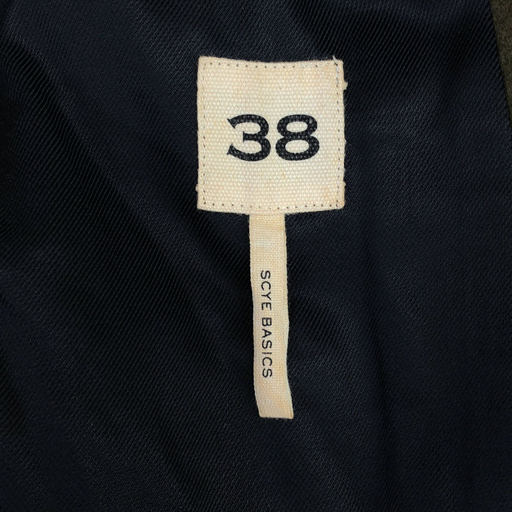 SCYE BASICS サイベーシックス 日本製 ウール100% チェスターコート 38 カーキ レディース