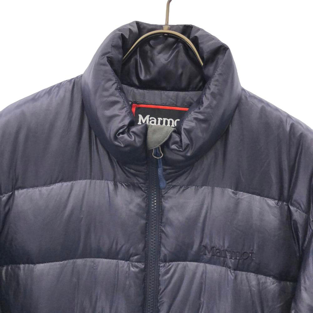 マーモット ロゴ刺繍 ダウンジャケット M ネイビー系 MARMOT アウトドア メンズ