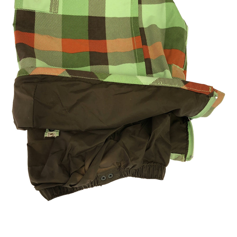 BURTON バートン 刺繍 スノーボード カーゴパンツ S グリーン×オレンジ 裏メッシュ ベンチレーション 裾ファスナー メンズ