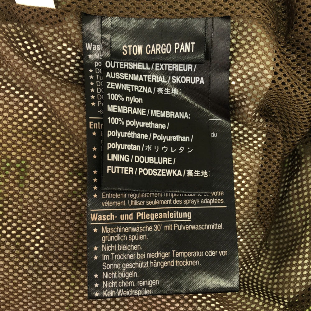 BURTON バートン 刺繍 スノーボード カーゴパンツ S グリーン×オレンジ 裏メッシュ ベンチレーション 裾ファスナー メンズ