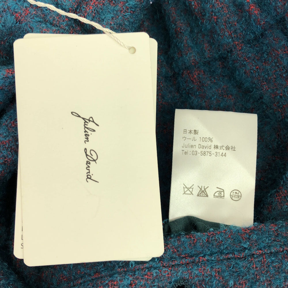 未使用 ジュリアンデイヴィッド 日本製 ミックス ウールパンツ M エメラルドグリーン ウエストゴム メンズ