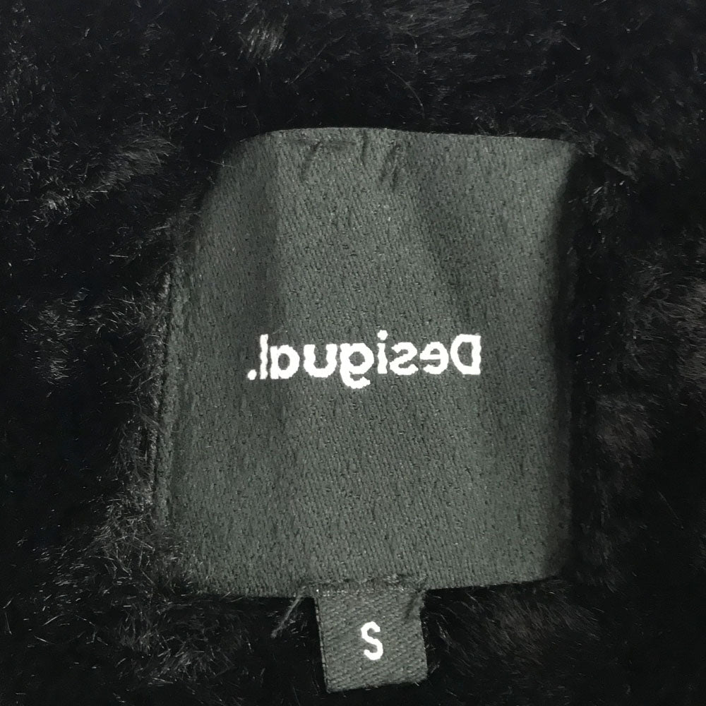 Desigual デシグアル ファーフード付き 中綿ジャケット S ブラック 裏ボア レディース