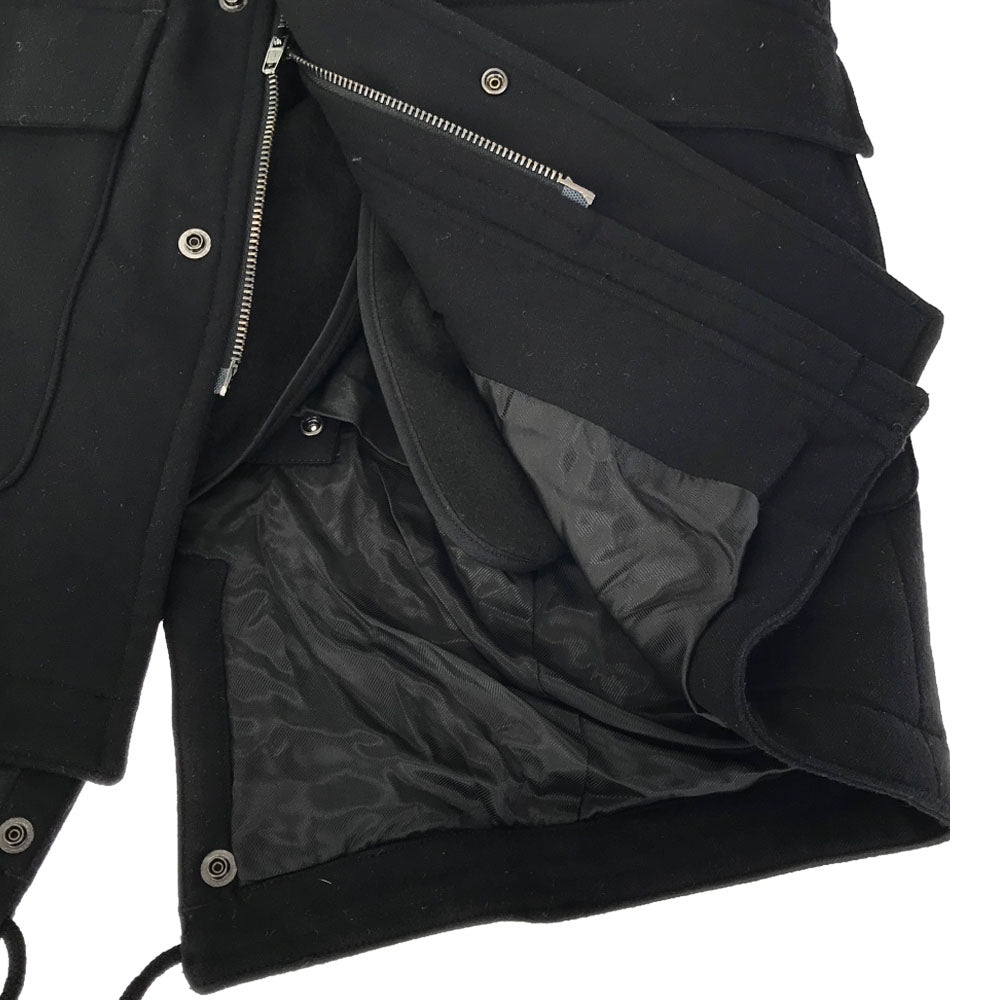 未使用 LOUNGE LIZARD ラウンジリザード 日本製 フード付き ジャケット 2 ブラック タグ付き ライナー付き メンズ