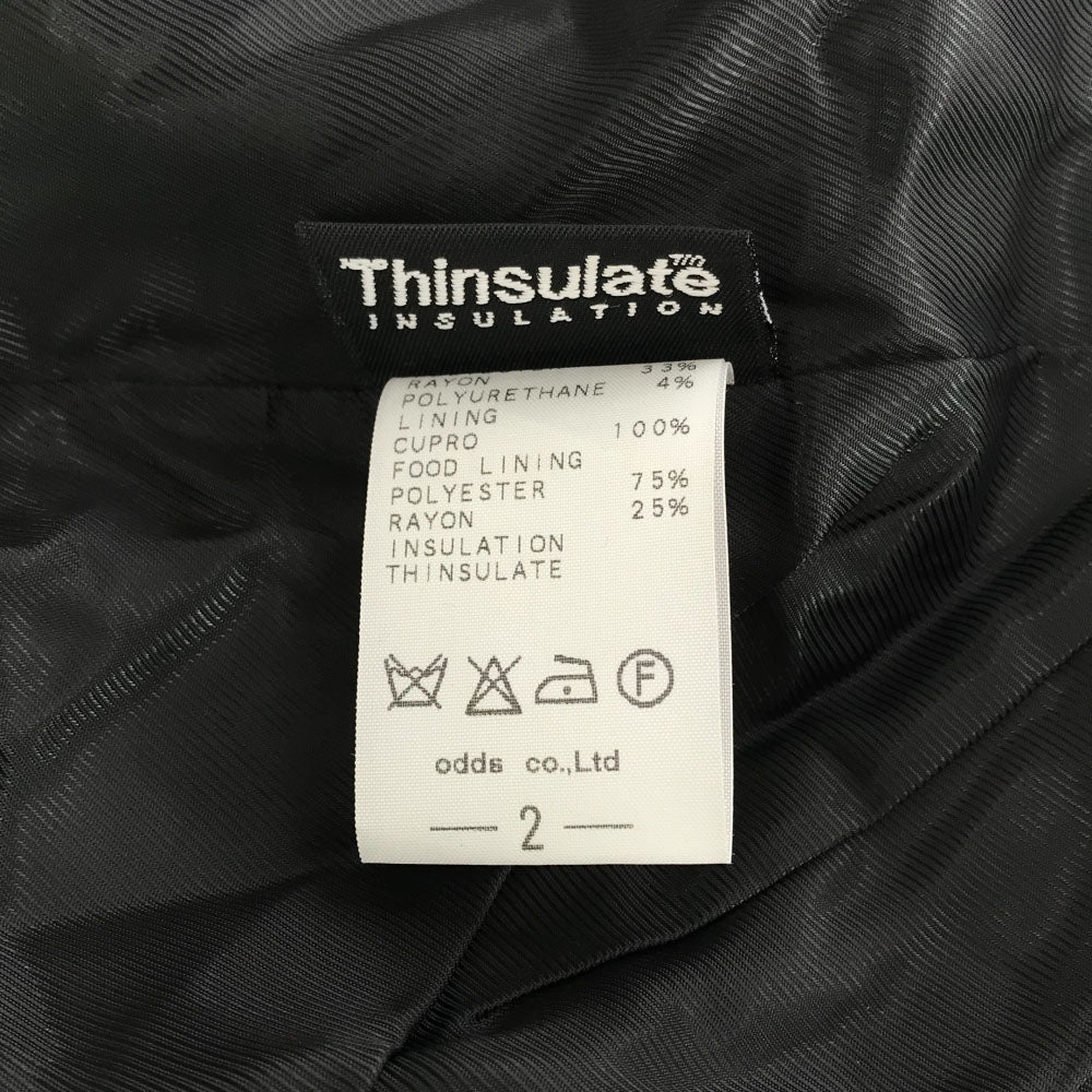 未使用 LOUNGE LIZARD ラウンジリザード 日本製 フード付き ジャケット 2 ブラック タグ付き ライナー付き メンズ