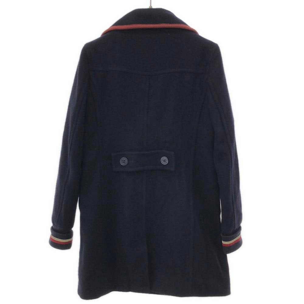 FRED PERRY フレッドペリー ウールブレンド ピーコート S ネイビー レディース
