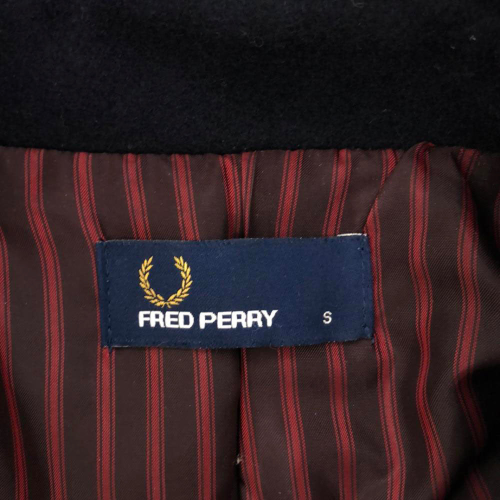 FRED PERRY フレッドペリー ウールブレンド ピーコート S ネイビー レディース