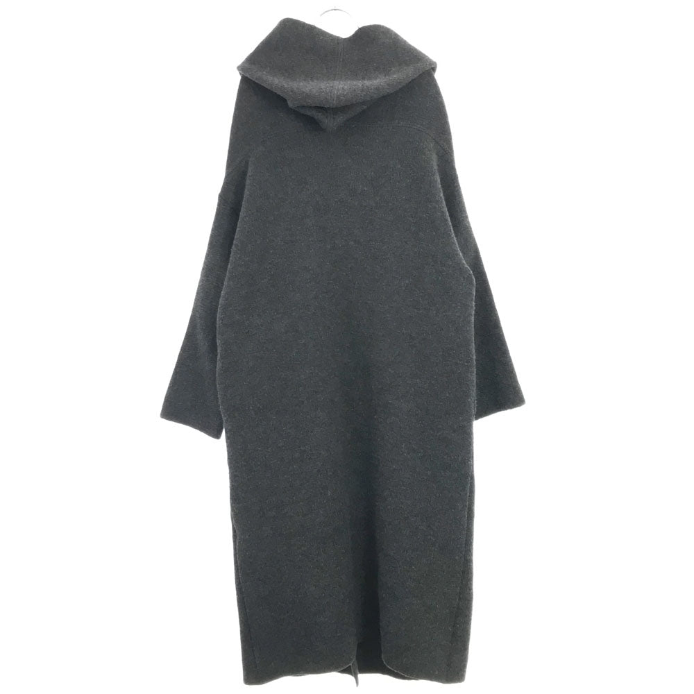 ADAWAS アダワス 日本製 ウールブレンド フーデッド ガウンコート FREE グレー レディース
