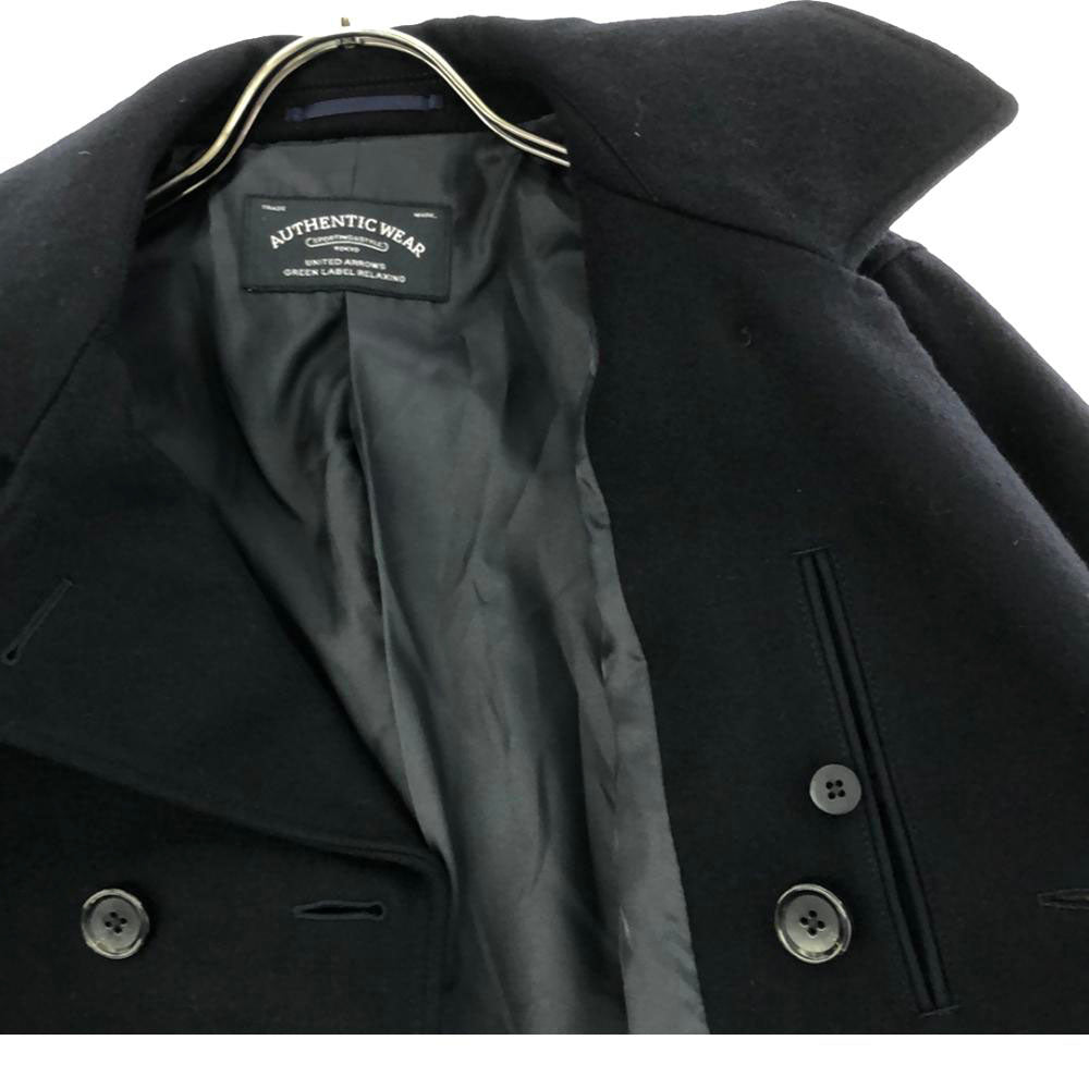 green label relaxing グリーンレーベルリラクシング 未使用 UNITED ARROWS ウールブレンド ピーコート M ネイビー タグ付き ユナイテッドアローズ メンズ