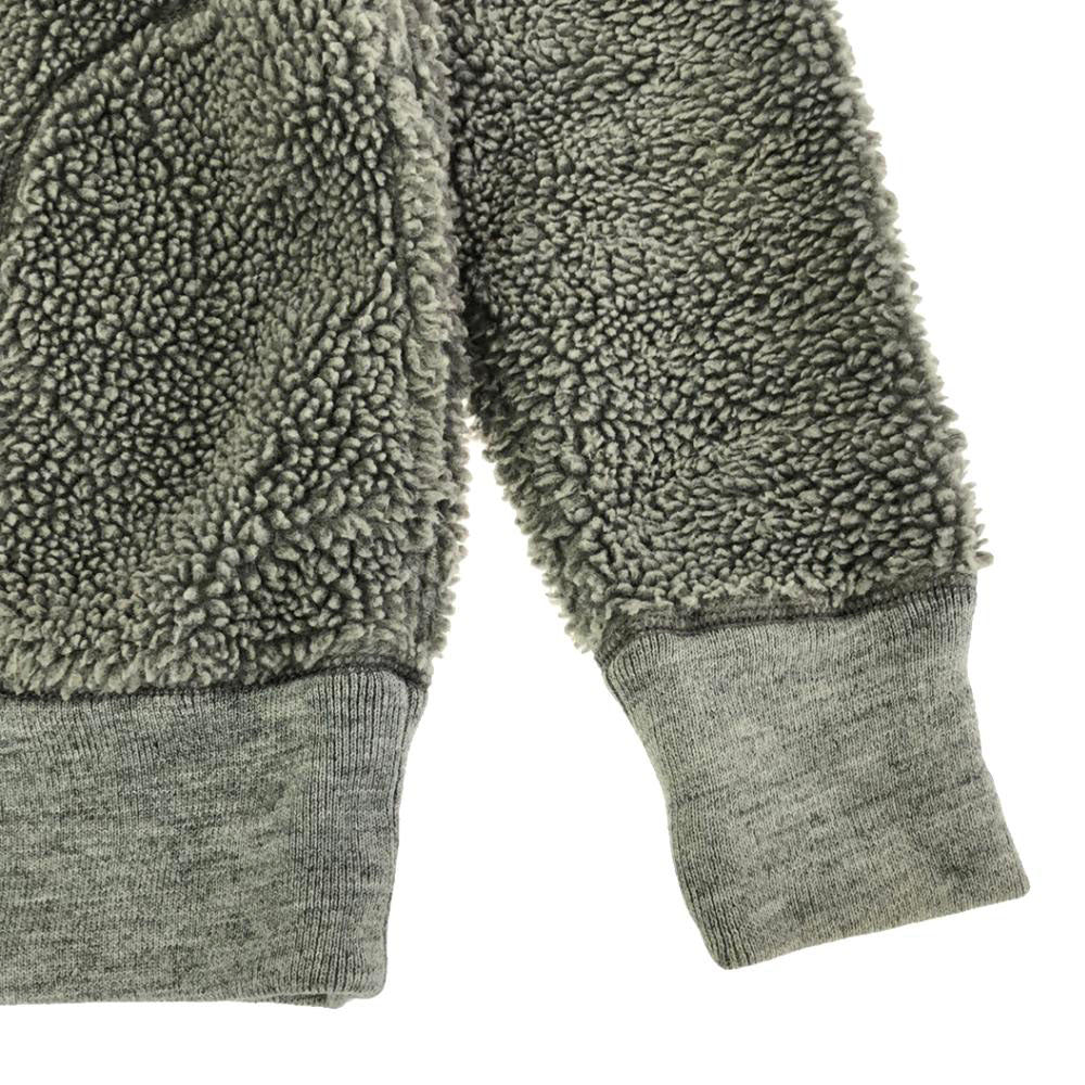 ジムフレックス ロゴ刺繍 フード付き ボア フリースジャケット M グレー GYMPHLEX レディース