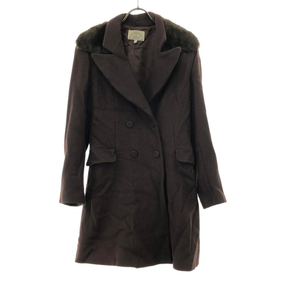 ARMANI JEANS アルマーニジーンズ 90s イタリア製 オールド ウールコート 6 ブラウン レディース