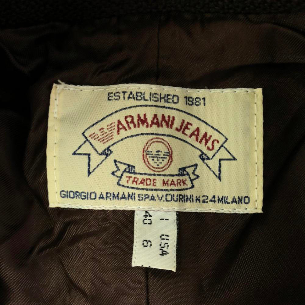 ARMANI JEANS アルマーニジーンズ 90s イタリア製 オールド ウールコート 6 ブラウン レディース