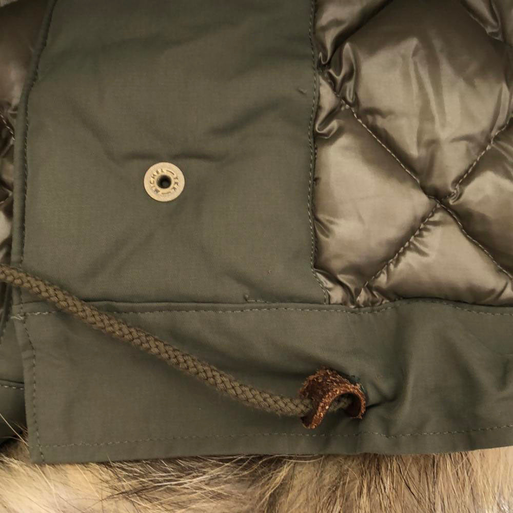 nano universe ナノユニバース 西川ダウン ダウンコート 36 カーキ レディース