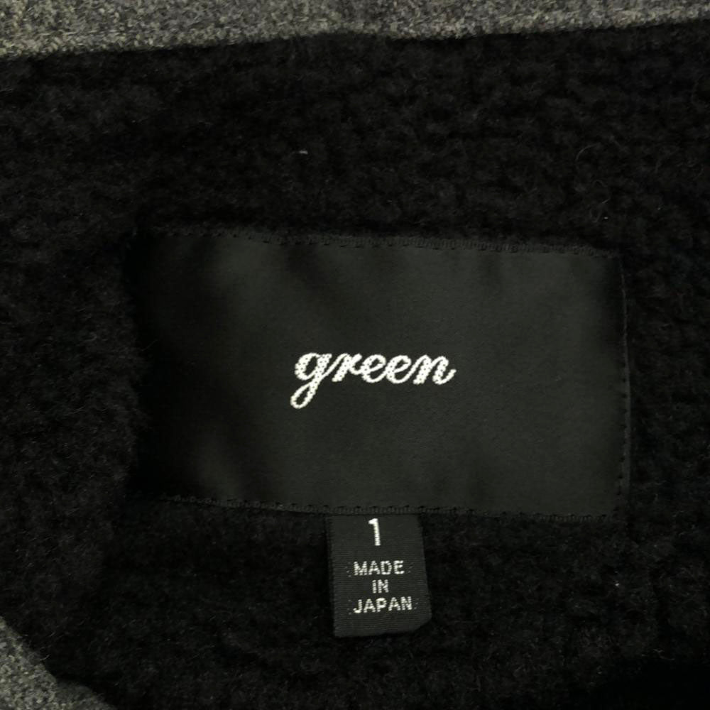 green グリーン 日本製 ボアライナー付き ウールコート 1 グレー レディース