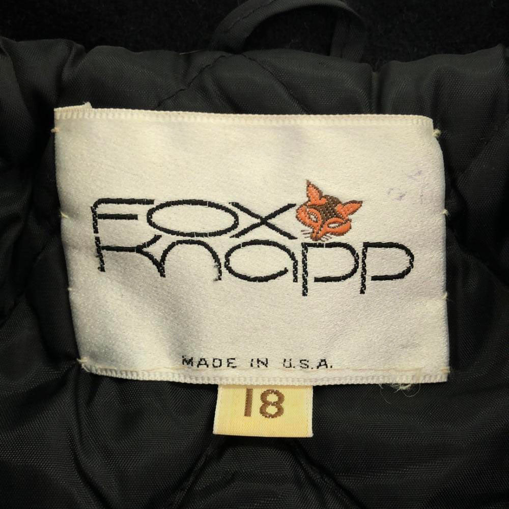 フォックスナップ 80s ヴィンテージ USA製 ピーコート 18 ブラック FOXKNAPP レディース
