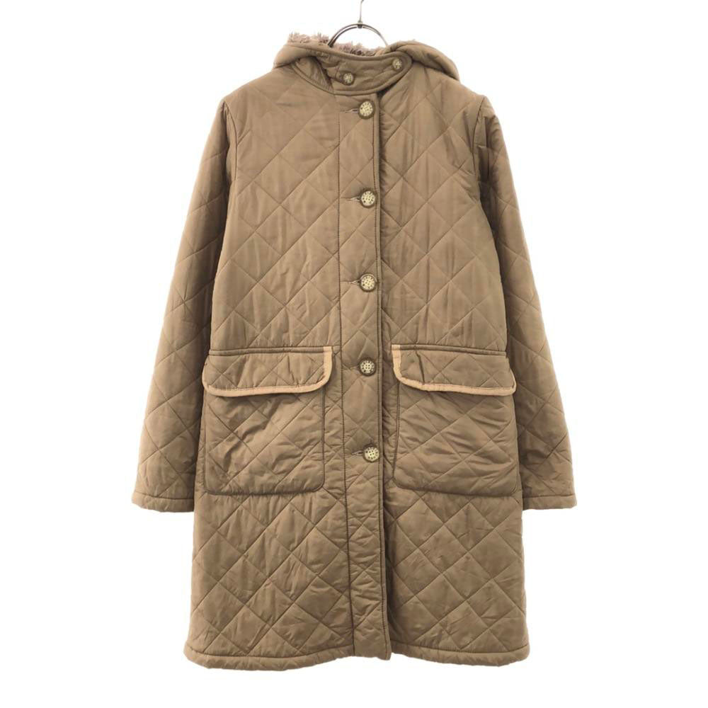 MACKINTOSH SCOTLAND マッキントッシュスコットランド フード付き キルティングコート 36 ベージュ 裏ボア レディース